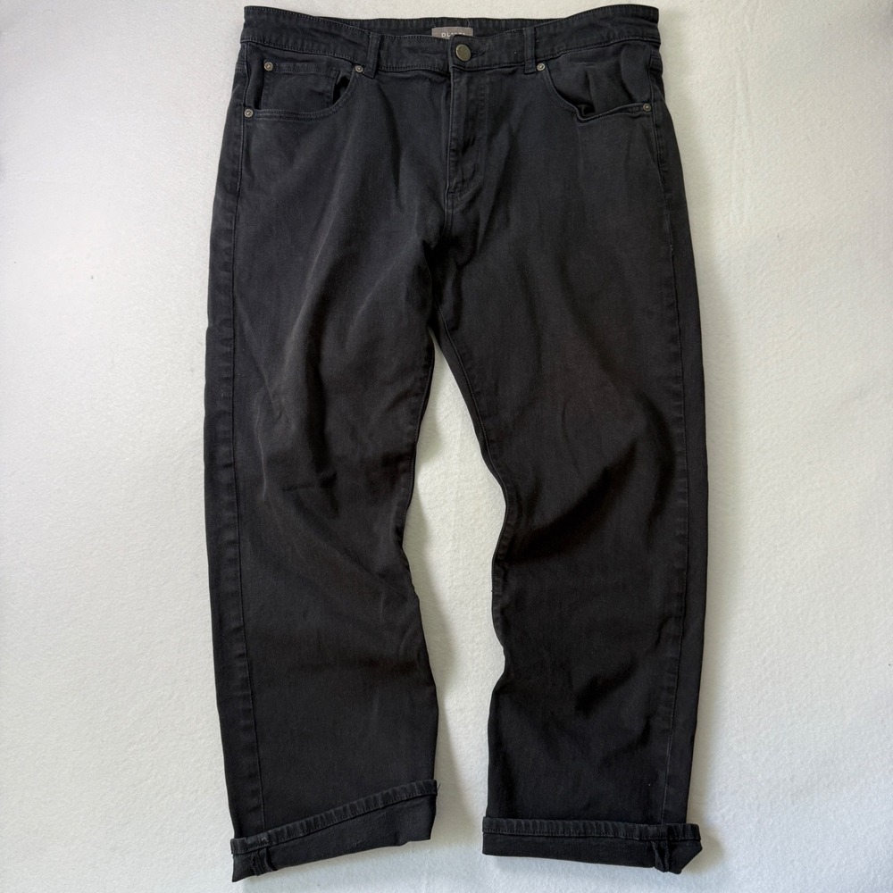 DL1961 Avery Modern Straight Press Jeans Mens 38x30 Black Cotton Tencel Stretch